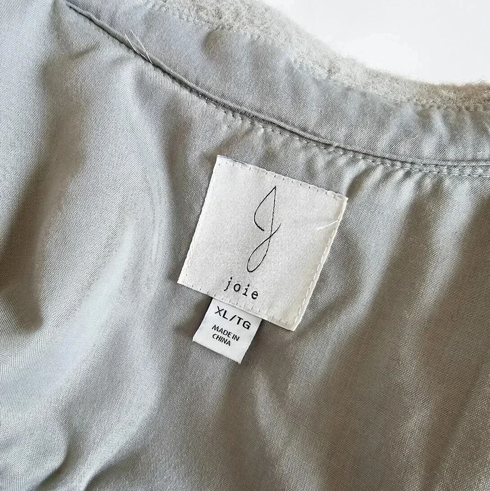 Joie Size XL cropped boxy shacket Sage green button up jacket - Picture 6 of 10